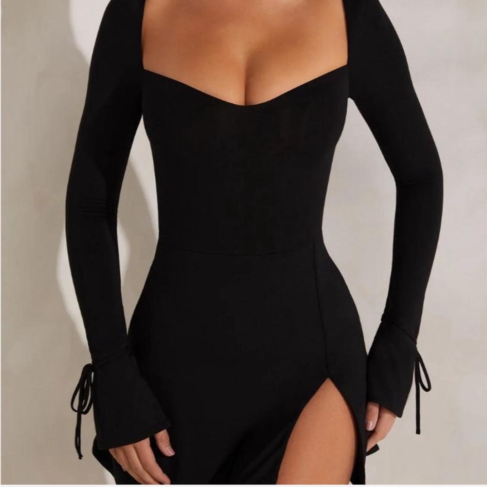 Oh polly black mini dress